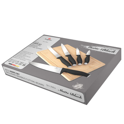 Berlinger Haus Black Knife Set with Bamboo Cutting Board