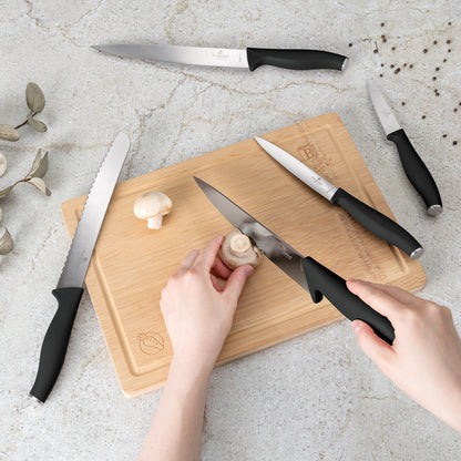 Berlinger Haus Black Knife Set with Bamboo Cutting Board
