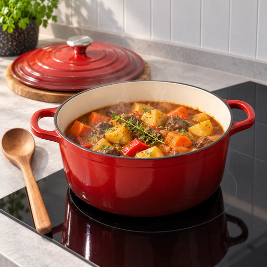 CS Solingen Cast Iron Pot Red - 26 cm | Cast Iron Pot